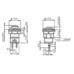 Кнопка с фиксацией DS-428/427 12мм синяя