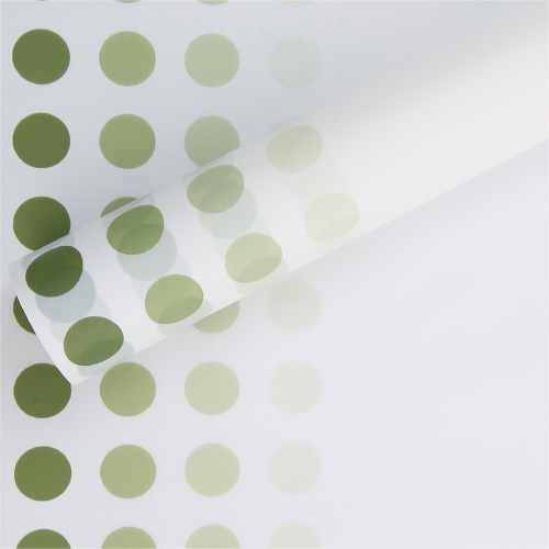 Пленка матовая Горох Зеленый на белом