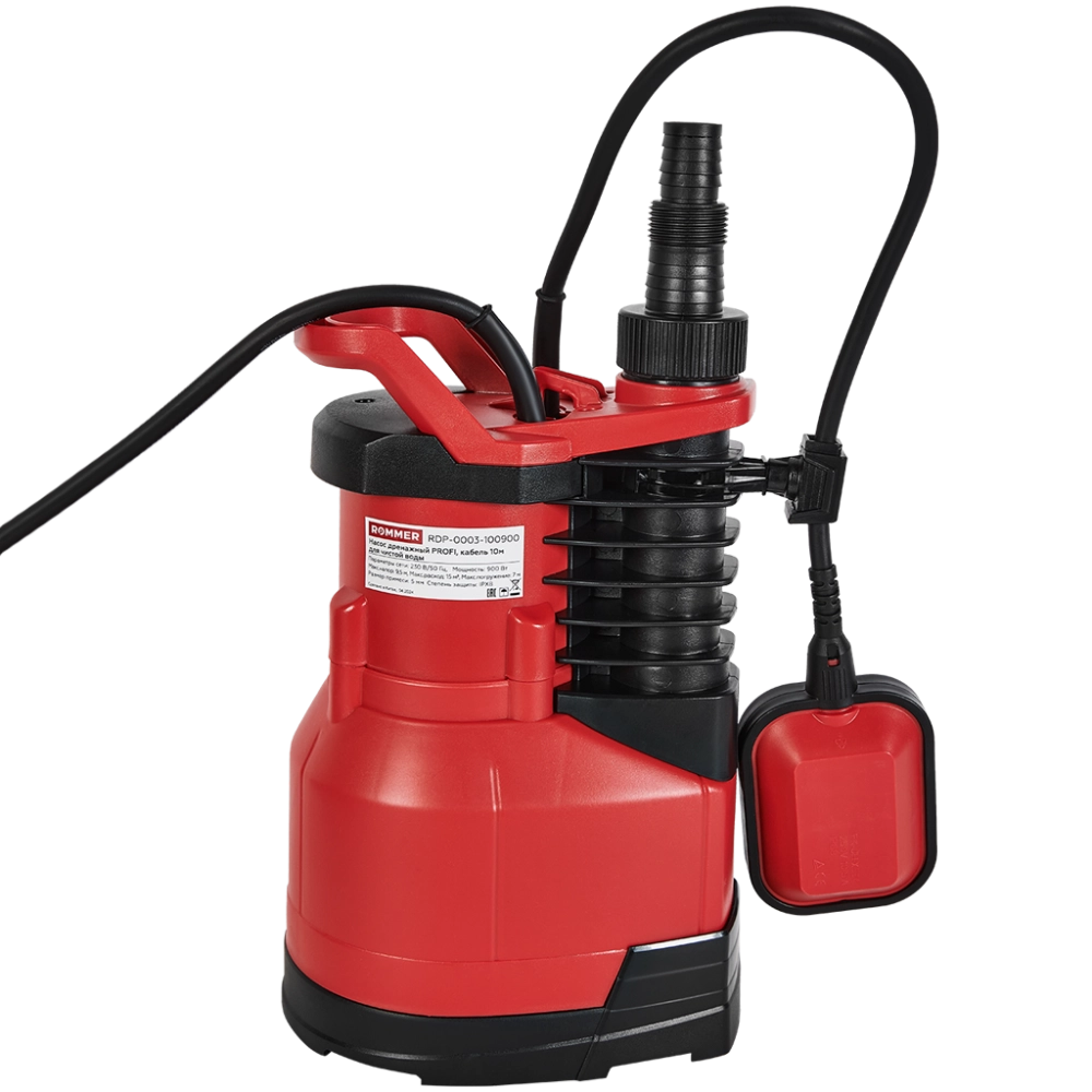 Насос дренажный ROMMER PROFI, кабель 10м, 750 Вт, для чистой воды