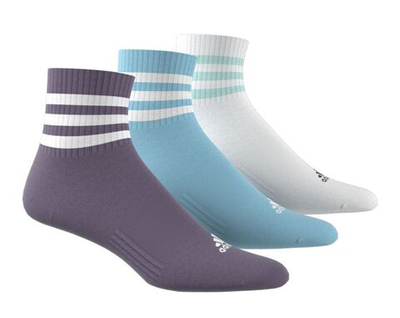 Теннисные носки Adidas 3-Stripes Cushioned Sportwear Mid-Cut Socks 3P - разноцветный