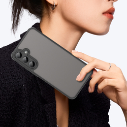 Защитный чехол с черными рамками для Samsung Galaxy A55 5G, задняя крышка тонированная прозрачная