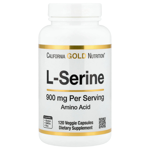 California Gold Nutrition, L-серин, 900 мг, 120 растительных капсул