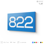 Номер на дверь 822, табличка на дверь для офиса, квартиры, кабинета, аудитории, склада, голубая 120х70 мм, Айдентика Технолоджи