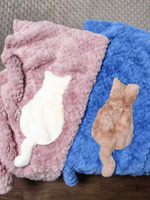 Вязаный детский плед из натурального меха рекс "Котик" 120х80 см (розовый)