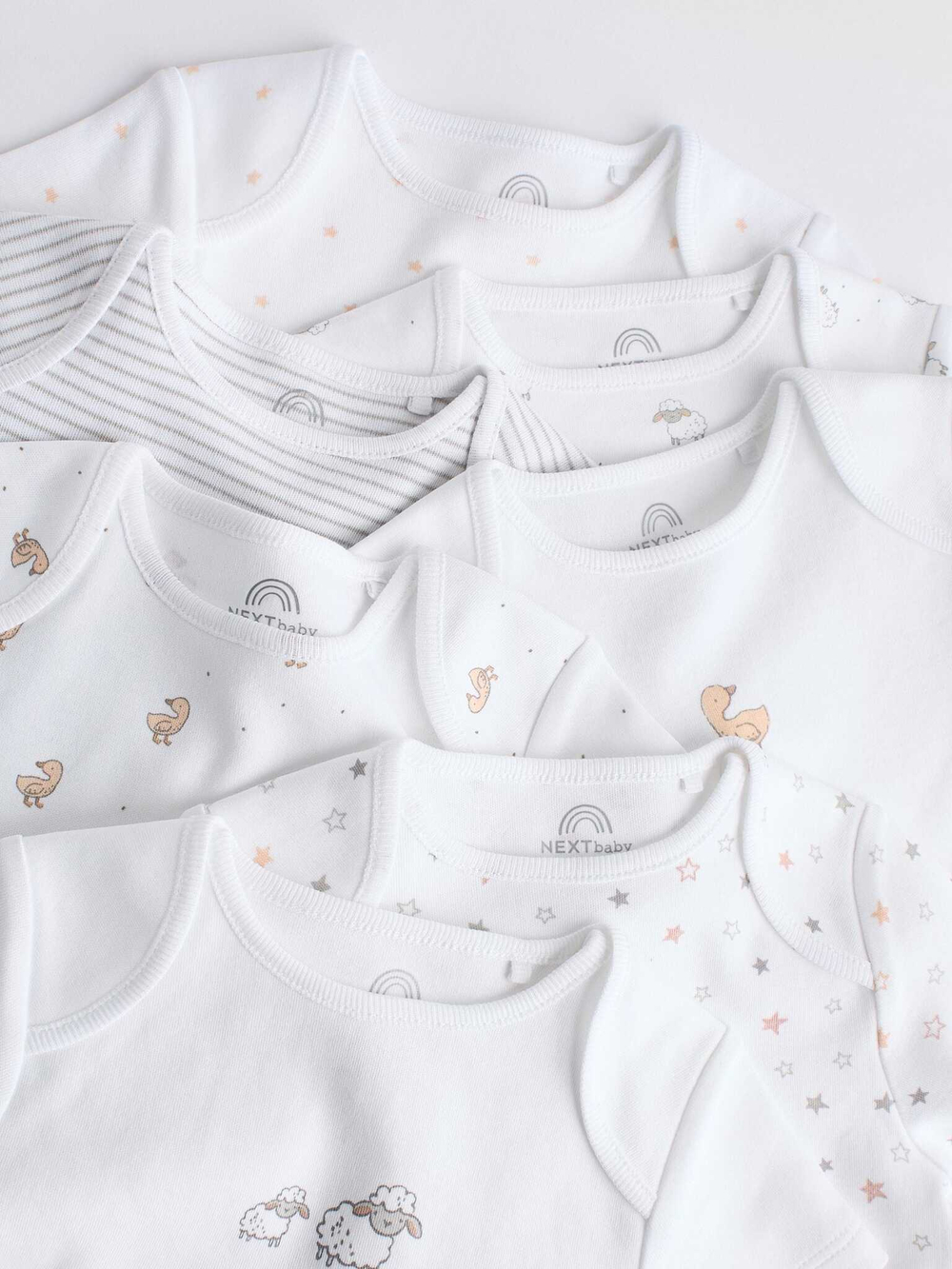 Боди с коротким рукавом для малышей Next K79-886, 7 шт., Белый
