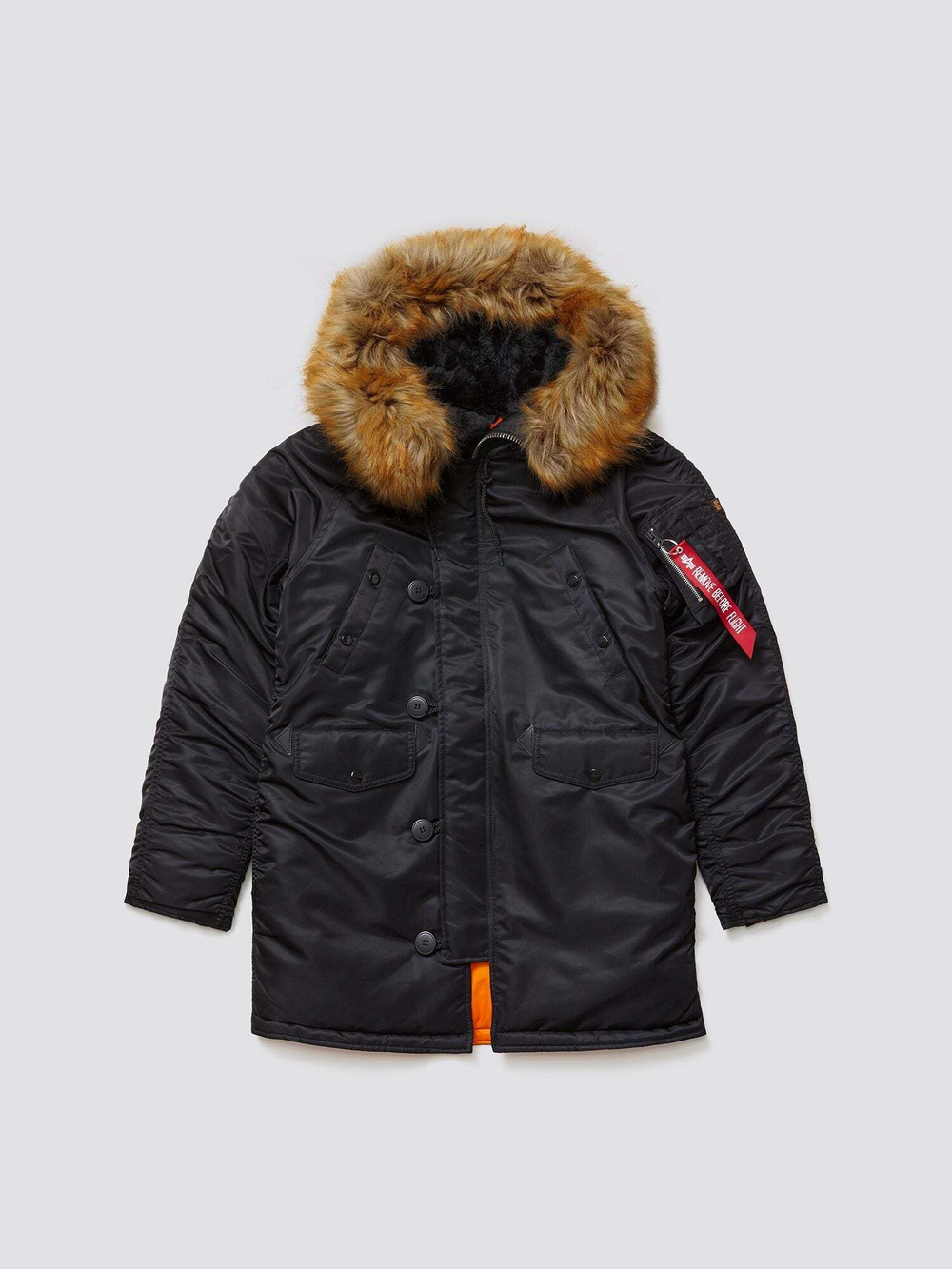 Alpha N-3B W Parka (черный/оранж - black/orange)