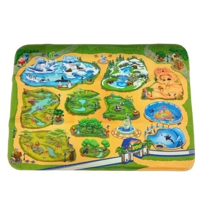 Детский ультрамягкий игровой коврик Зоопарк, 180х130х8 см, ТК