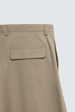 ZARA БРЮКИ BALLOON FIT С ЗАЩИПАМИ, РЫЖЕВАТО-КОРИЧНЕВЫЙ