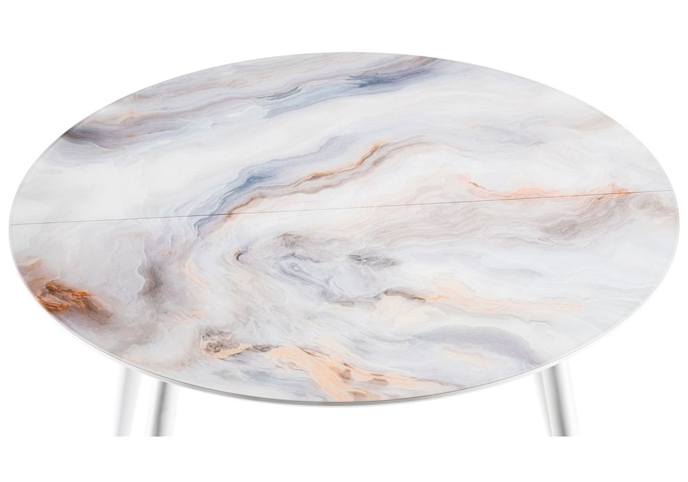 Обеденная группа Алар микровелюр розовый / кианит / белый