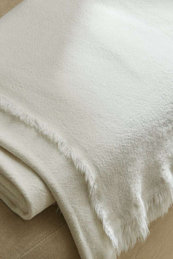 ZARA HOME ХЛОПКОВОЕ ОДЕЯЛО,  ЖЕЛТОВАТО-БЕЛЫЙ