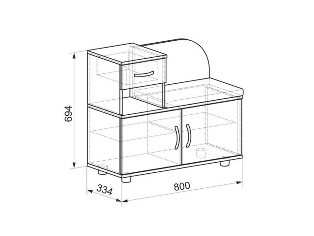 Тумба для прихожей «Аврора» (дуб млечный/венге), ЛДСП 16 мм, Мебельсон, г. Ижевск