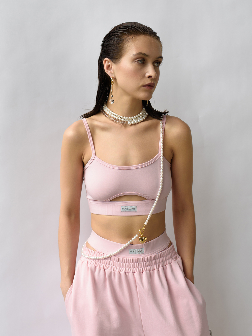 Чокер "Bubble" с горным хрусталем и перламутром Gold