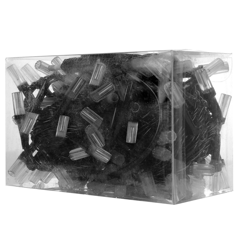 Электрогирлянда LED одноцветная белая 100 ламп, 9 м, 4 режима мигания, черный провод, в конце розетк