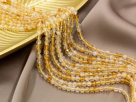 Нить бусин из цитрина 3,8мм, огранка