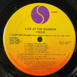 Винтажная виниловая пластинка LP Focus Live At The Rainbow (USA 1973)