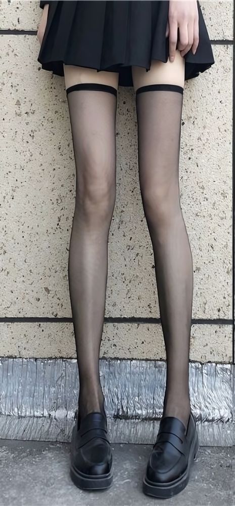 Классические черные капроновые чулки ROSYLAND One Size (40-44) (Цвет: черный)