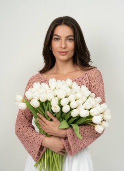 Укорочённый джемпер-топ, коралловый, «Виолетта»