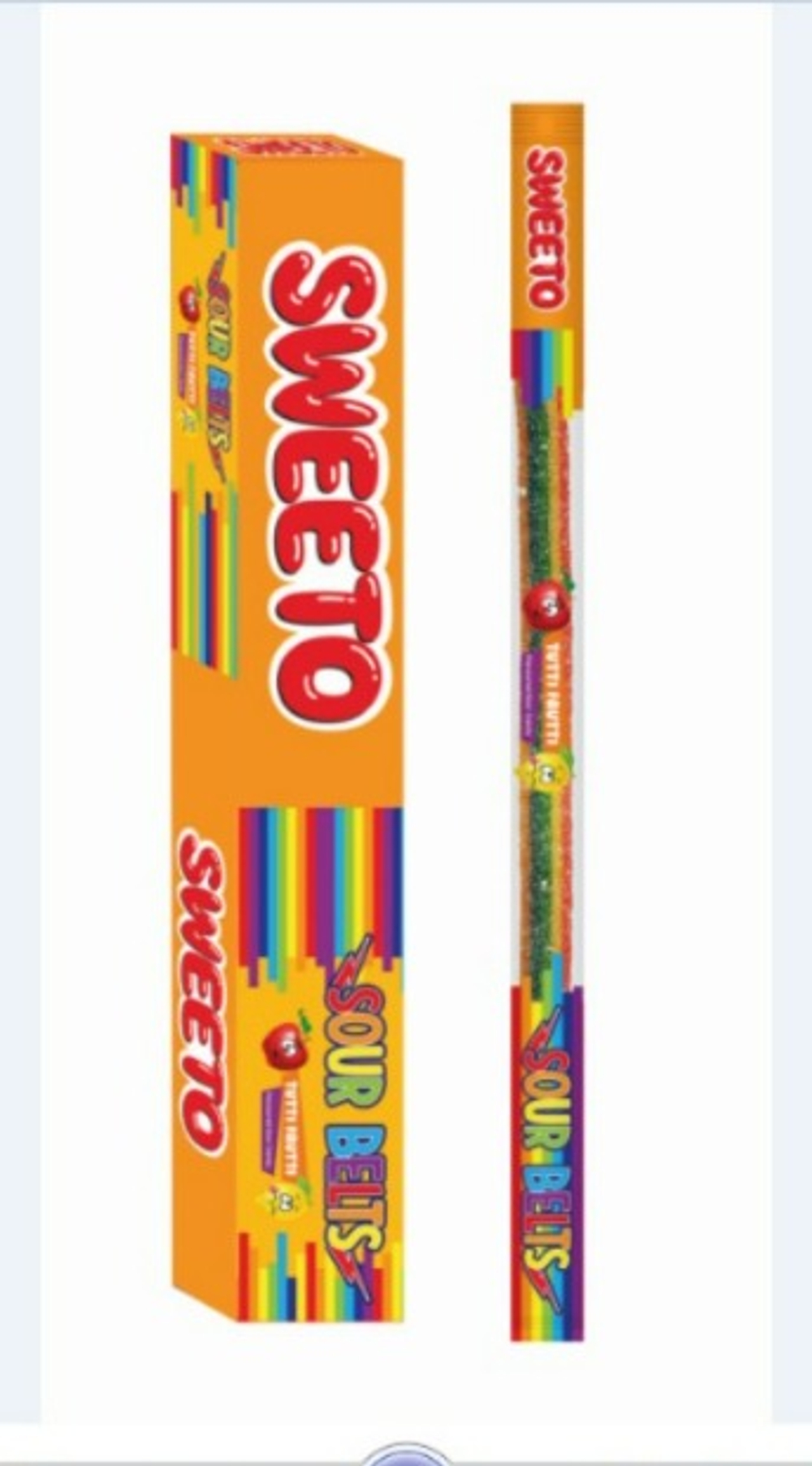 Мармелад SWEETO Кислый ремешок Фруктовый МИКС 15г*54шт (12бл)