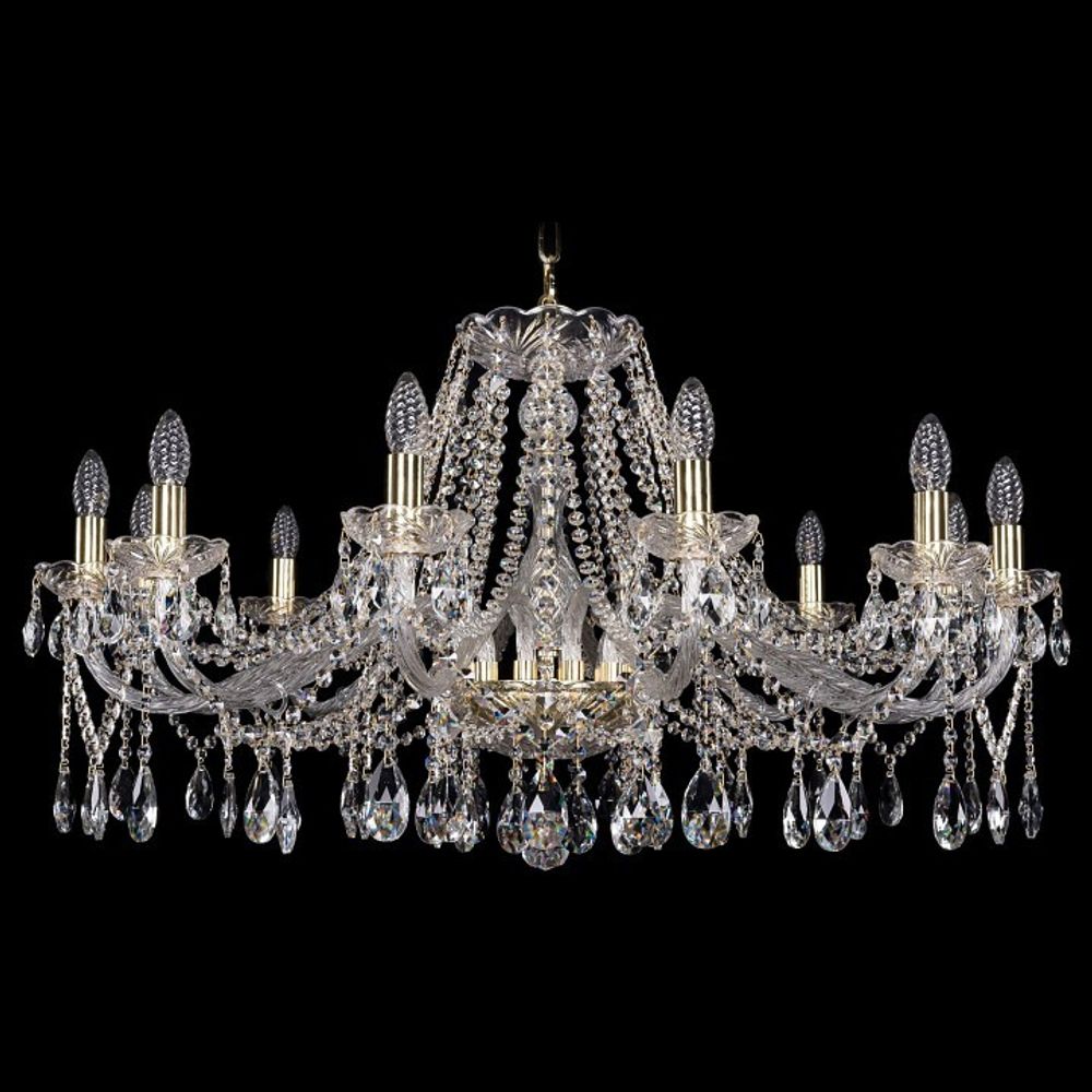 Подвесная люстра Bohemia Ivele Crystal 1413 1413/12/360/G