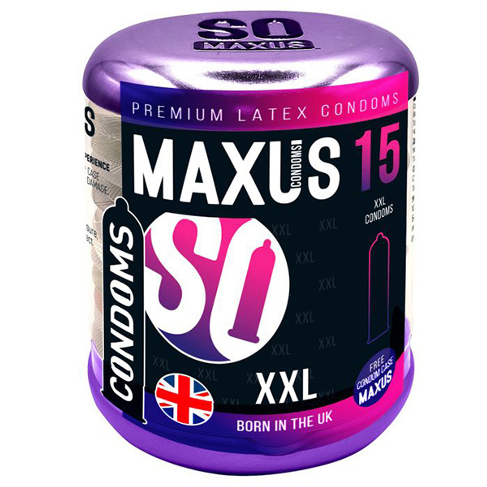 Презервативы увеличенного размера в кейсе Maxus XXL 15шт