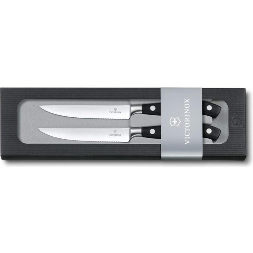 Набор Victorinox кухонный, 2 предмета, лезвие волнистое, черный (подарочная упаковка)