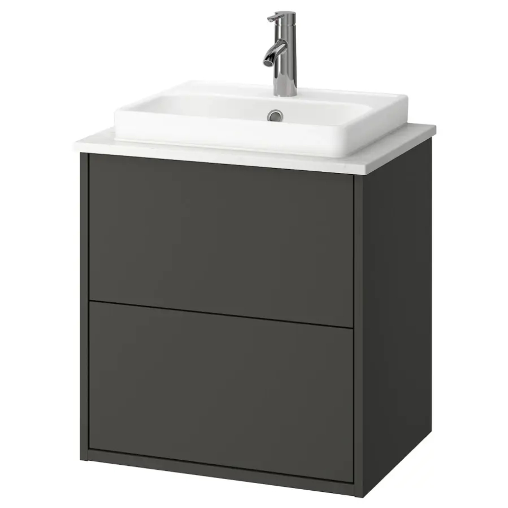 Тумба для ванной  - HAVBÄCK / ORRSJÖN/  HAVBАCK / ORRSJОN IKEA/ХАВБЕК / ОРРДЖЕН ИКЕА, 71х62 см, белый/черный