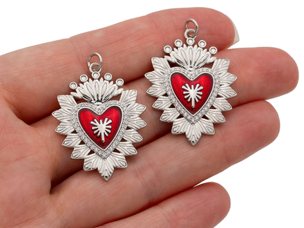 Подвеска "Сердце" 32мм, с эмалью