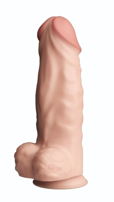 Телесный перезаряжаемый вибратор-гигант на присоске - 34 см. (Цвет: телесный)