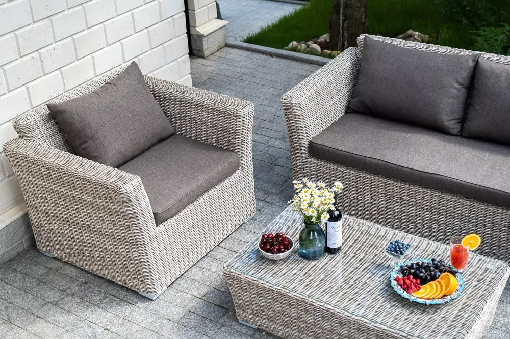 "Капучино" кресло из искусственного ротанга, цвет бежевый