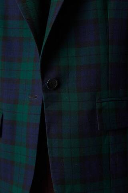 Винтажный жакет в сине-зеленую клетку