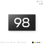 Табличка с номером 98 на дверь квартиры, для офиса, кабинета, аудитории, склада, черная 120х70 мм, Айдентика Технолоджи