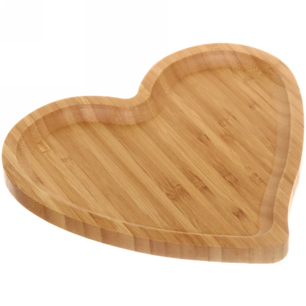 Поднос бамбуковый для подачи блюд «SHEF» 21*22,5см Сердце