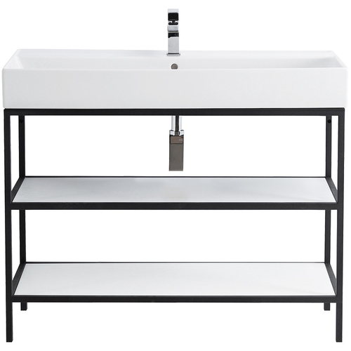 Консоль под раковину Cezares Cadro 80 CADRO-80/46/73-2C-PIA-MET-ST Черная матовая