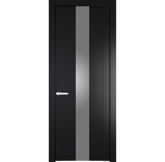 Межкомнатная дверь эмаль Profil Doors 1.9P блэк стекло серебро матлак
