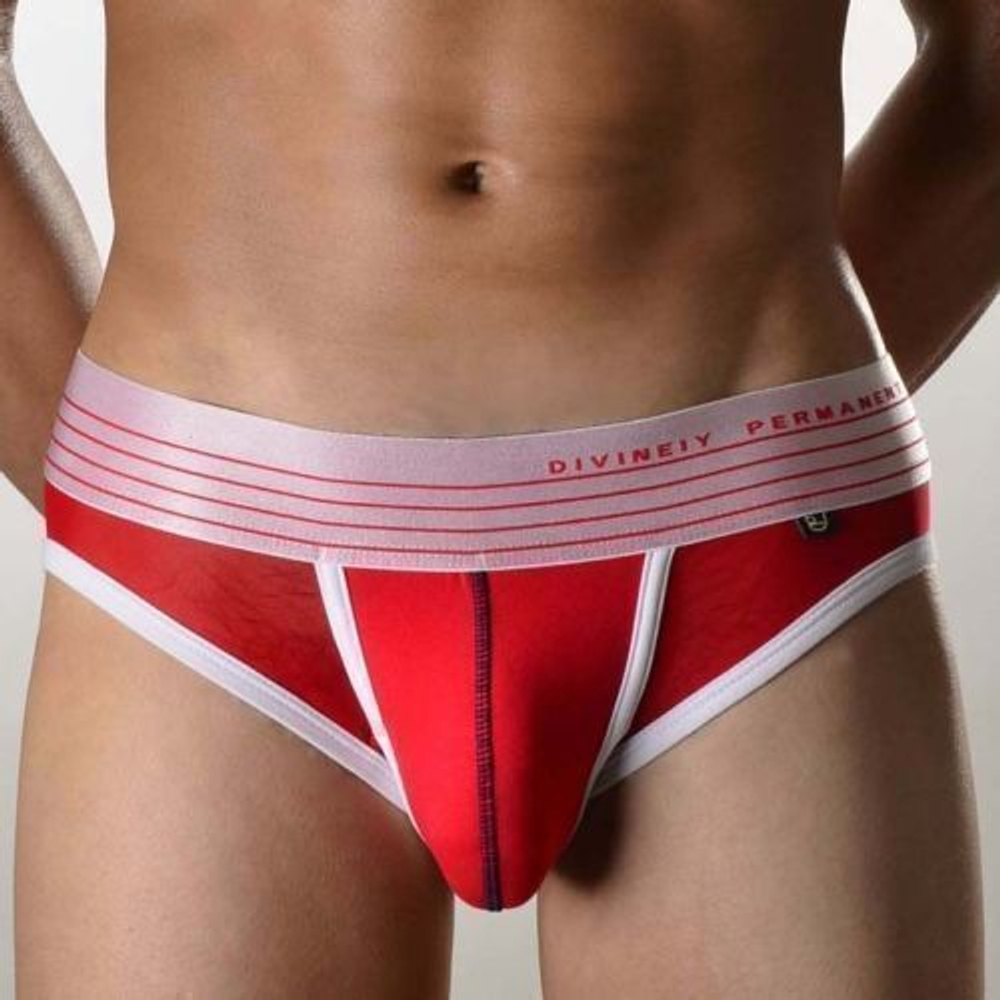 Мужские трусы слипы красные в сетку DOOP Red Brief