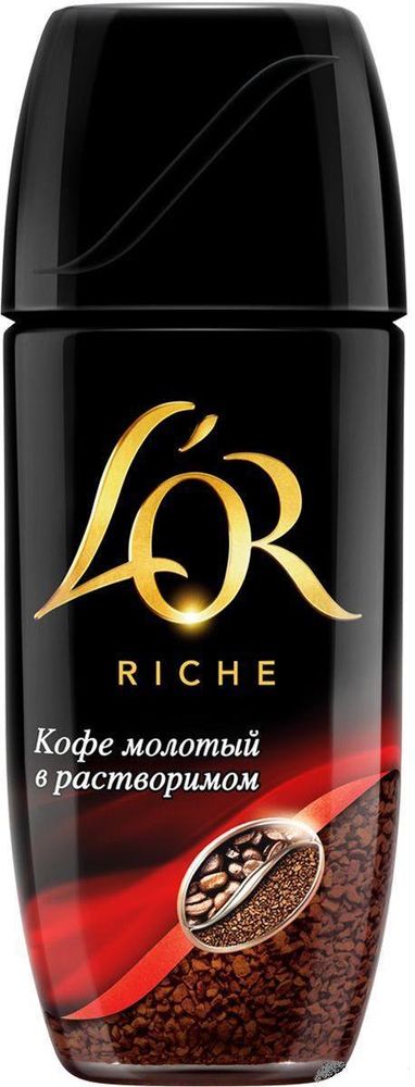 Кофе растворимый L&#39;OR Riche с молотым кофе, стеклянная банка 95 г