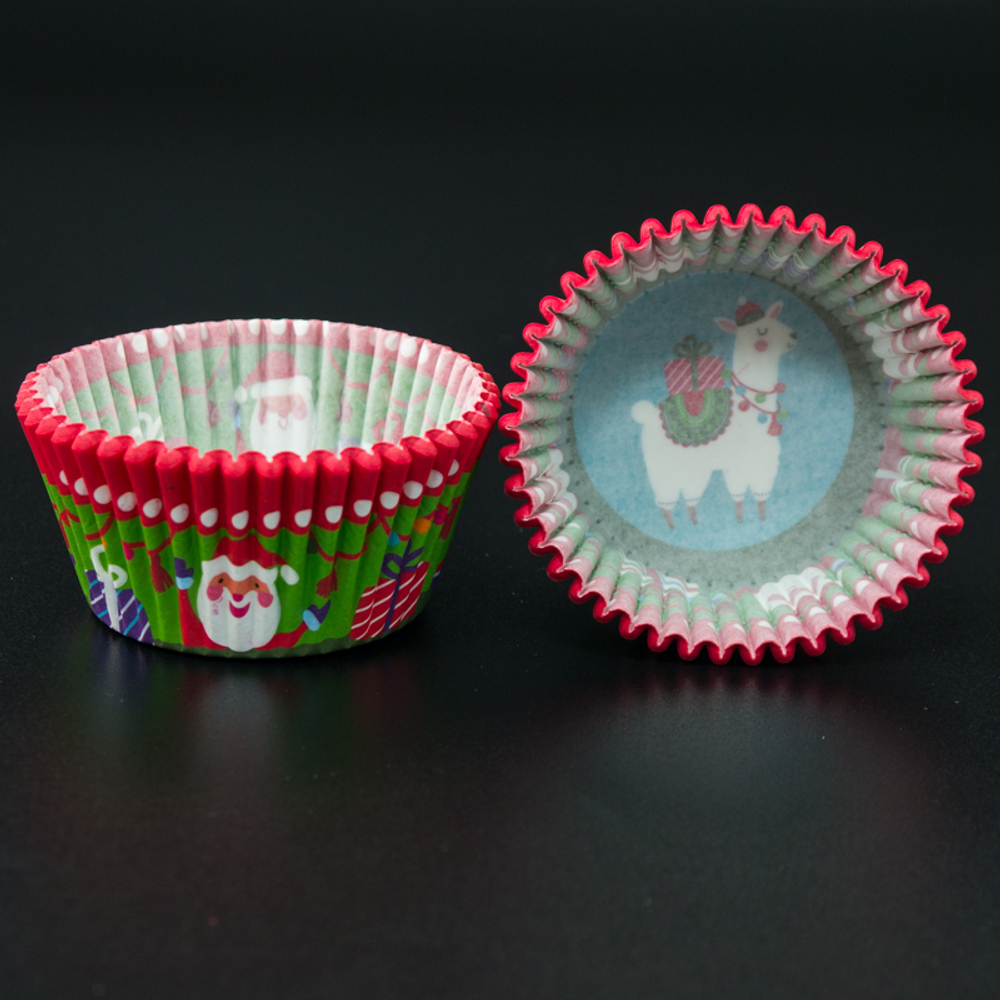 Капсулы бумажные Санта и подарки 50*35 мм, 1000 шт