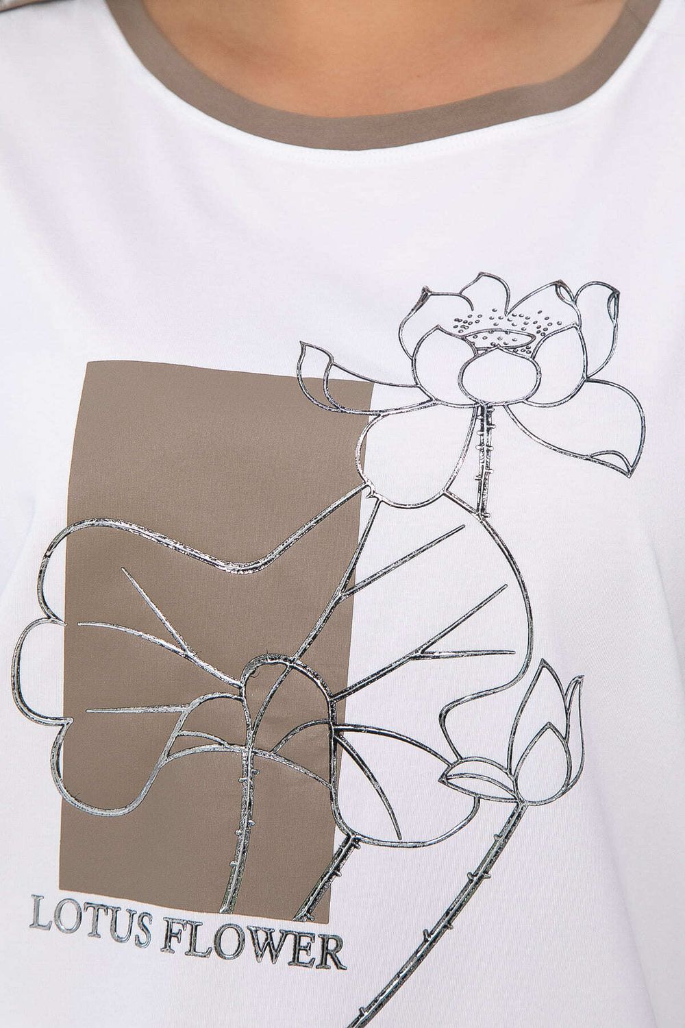 Блуза Чарли (бело-коричневая) Б13801-20М LT Collection