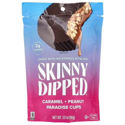 SkinnyDipped, Чашки с карамелью и арахисом, 90 г (3,17 унции)