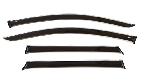 Дефлекторы боковых окон Cobra Tuning на Volkswagen Taos 5d 2021 хромированный молдинг арт.V27121CR