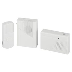 Звонок дверной ЭРА C27-2 беспроводной два динамика белый 6 мелодий | Электрозвонки беспроводные