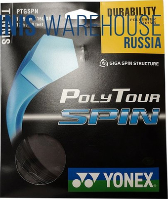 Теннисные струны Yonex Poly Tour Spin (12 m) - черный