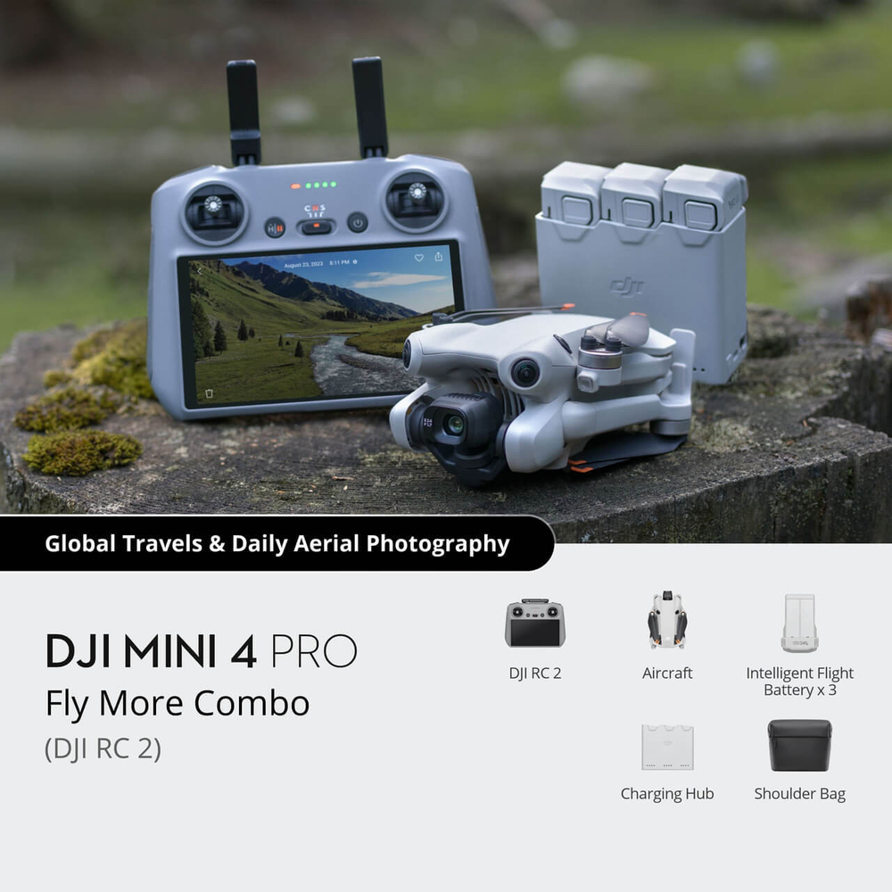 Квадрокоптер DJI Mini 4 Pro Fly More Combo (DJI RC 2)