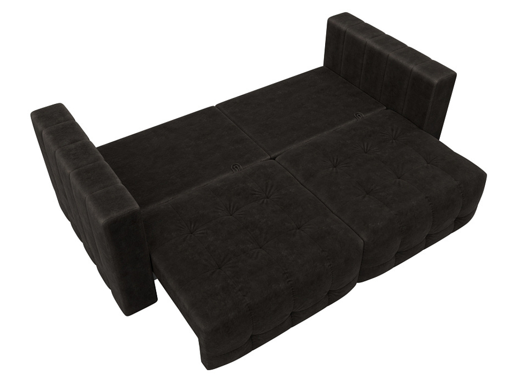 Диван прямой Лига-052 НПБ, BRUT 17 ВЕЛЮР коричневый