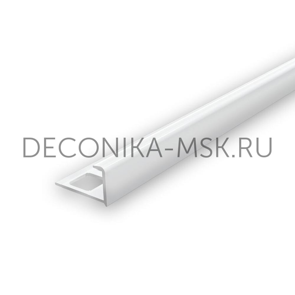 Раскладка для плитки наружная DECONIKA 10мм 2.5м Белый глянцевый, Д-Пл10-Н-001БГ