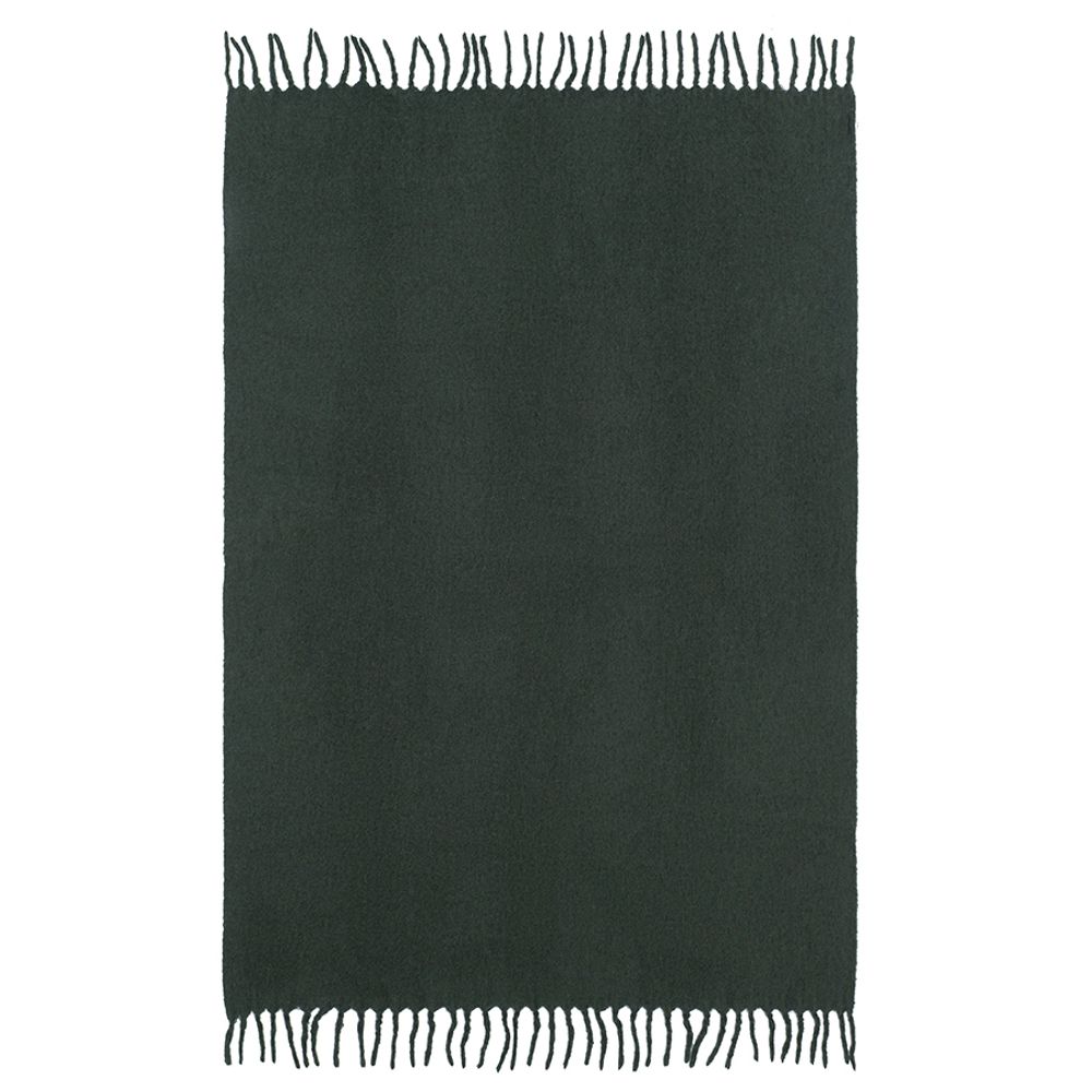 Плед мохеровый хвойно-зеленого цвета из коллекции Essential, 130х180 см