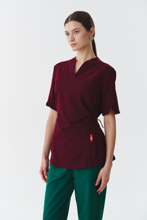 Топ медицинский женский Ньюлук, бордо