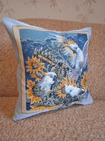 Декоративный гобеленовый чехол для интерьерной подушки Белый попугай 38*38