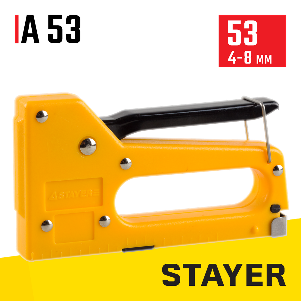 STAYER A-53, тип 53 (A/10/JT21) 23GA (4 - 8 мм), пластиковый степлер (3140)