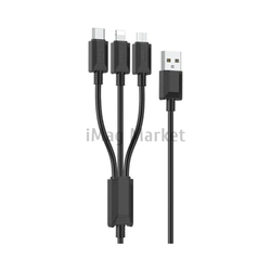 Зарядный кабель Hoco X74, USB-A - Lightning/micro-USB/Type-C, 2A, 10W, 1 м, черный